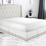 400TC Cotton Double Wavy Embroidered Tailored Bed Skirt