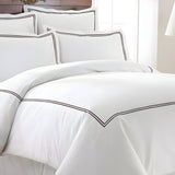 500TC Cotton Double Embroidery Sateen Solid Duvet Cover Set