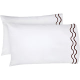 400TC Double Wavy Embroidered Cotton Pillowcases (Set of 2)