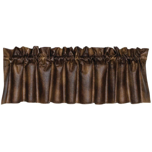 Two-Toned Brown Faux Leather Valance