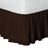 400TC Sateen Solid Cotton Fringe Ruffle Bed Skirt
