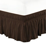 400TC Sateen Solid Cotton Wrap Around Bed Skirt
