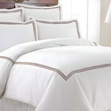 400TC Cotton Triple Embroidery Sateen Solid Duvet Cover Set