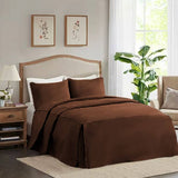 400TC Cotton Sateen Solid Tailored Quilted Bedspread Set