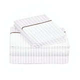 400TC Single Embroidery Sateen Stripe Cotton Sheet Set
