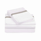 500TC Cotton Double Embroidery Sateen Solid Sheet Set