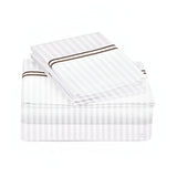 400TC Double Embroidery Sateen Stripe Cotton Sheet Set