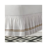 400TC Sateen Solid Cotton Double Embroidered Wrap Around Bed Skirt
