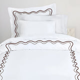 Double Wavy Embroidered Cotton Duvet Cover Set
