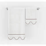 Scalloped & Border Embroidered Bath Towels (Set of 2)