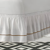 400TC Sateen Solid Cotton Single Embroidered Wrap Around Bed Skirt