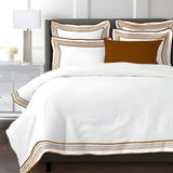 Smart Border 400TC Cotton Embroidery Sateen Solid Duvet Cover Set