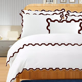 400TC U Shape Applique Embroidery Cotton Duvet Cover Set