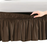 400TC Sateen Solid Cotton Wrap Around Bed Skirt