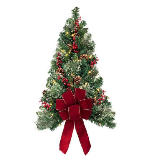 28 Inch Pre-lit Easy Hang Classic Christmas Wall Tree