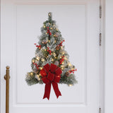 28 Inch Pre-lit Flocked Easy Hang Christmas Wall Tree