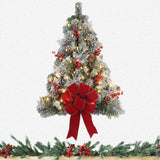 28 Inch Pre-lit Flocked Easy Hang Christmas Wall Tree