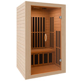 Viti 2- Person Indoor Hemlock Wooden Carbon FAR Infrared Home Sauna Room with LED Touch Control Panel and Heater