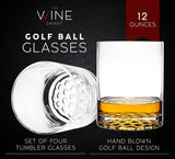 Golf Whiskey Decanter and 4 Liquor Glasses