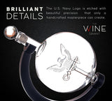 U.S. Navy Globe Whiskey Decanter Set with 4 Liquor Glasses