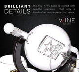 Army Globe Whiskey Decanter Set & 4 Liquor Glasses