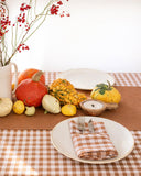 Cinnamon gingham linen napkin set of 2