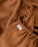 Cinnamon linen fitted sheet