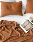 Cinnamon linen flat sheet
