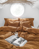 Cinnamon linen sheet set (4 pcs)
