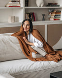 Cinnamon waffle throw blanket