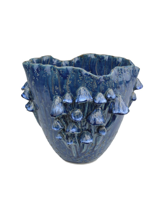Conical Mushrooms Medium Dark Blue Vase