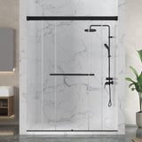 Ward Series 56 to 60 in. x 76 in. Frameless Sliding Shower Door with 3/8" (10mm) Tempered Clear Glass