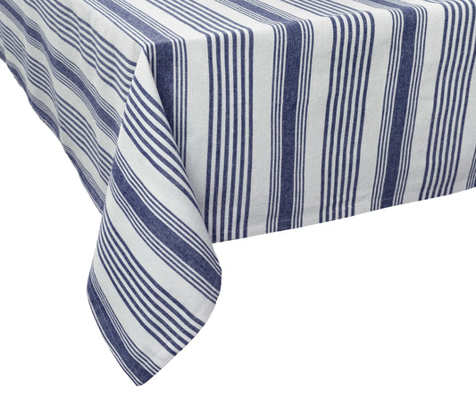 Blue French Stripe Tablecloth