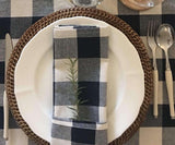 Navy Blue Plaid Napkins
