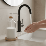 Clear Glass Bottle with Pump Dispenser 1L