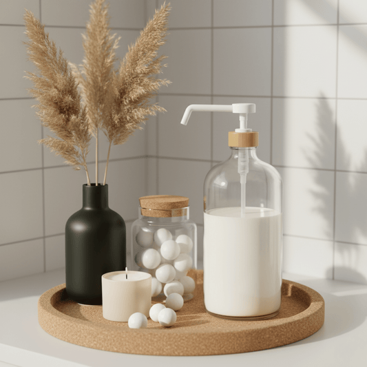 1L Clear Glass Pump Bottle Dispenser