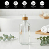 Clear Glass Bottle with Pump Dispenser 500ml