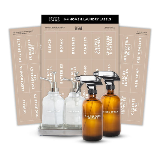 Clear Home Laundry Labels 144 Pack Organizer