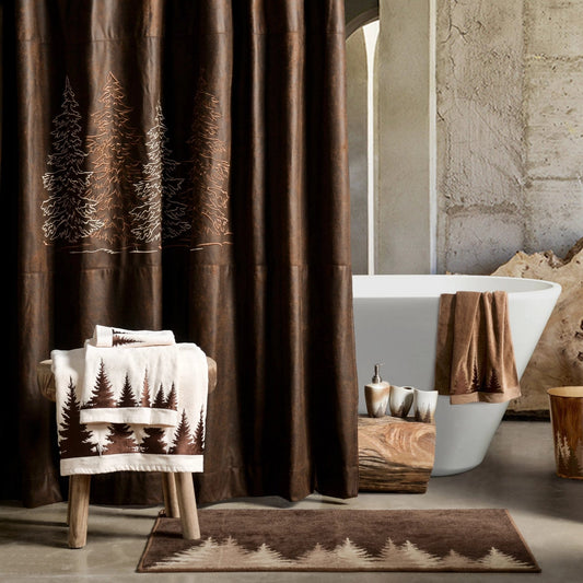 Clearwater Pines Chocolate Shower Curtain