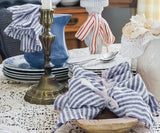 Blue Pinstripe Linen Napkins
