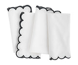 Napkins Black and White - Closewave Scalloped Edge