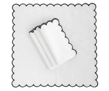 Napkins Black and White - Closewave Scalloped Edge