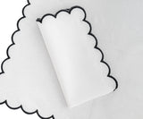 Napkins Black and White - Closewave Scalloped Edge