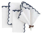 Navy and White Cloth Napkins