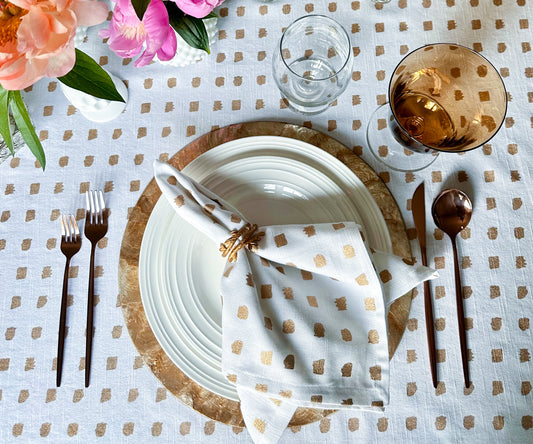 Printed Napkins - Metallic Gold Foil Napkins