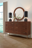 Cosmopolitan 69" Six Drawer Dresser in Honey Brown