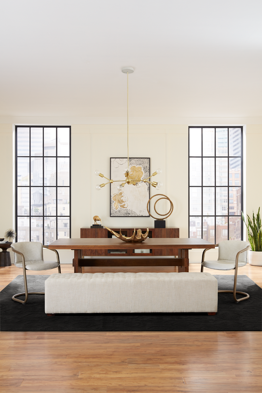 D'Orsay 59" Upholstered Bench in Beige Linen