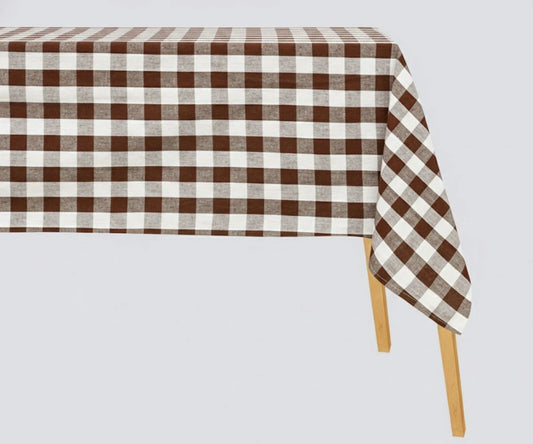 Buffalo Check Tablecloth - Coffee Brown