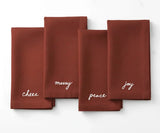 Cotton Christmas Napkins with Embroidered