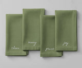 Cotton Christmas Napkins with Embroidered